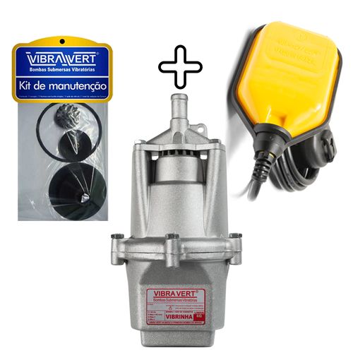 Bomba Submersa De Poço Vibrinha + Boia De Nível + Kit de Manutenção Extra 220V
