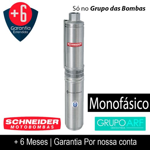 Bomba Submersa Schneider SUB10 05S4E6 1/2Cv Monofasico 2 Fios 220V